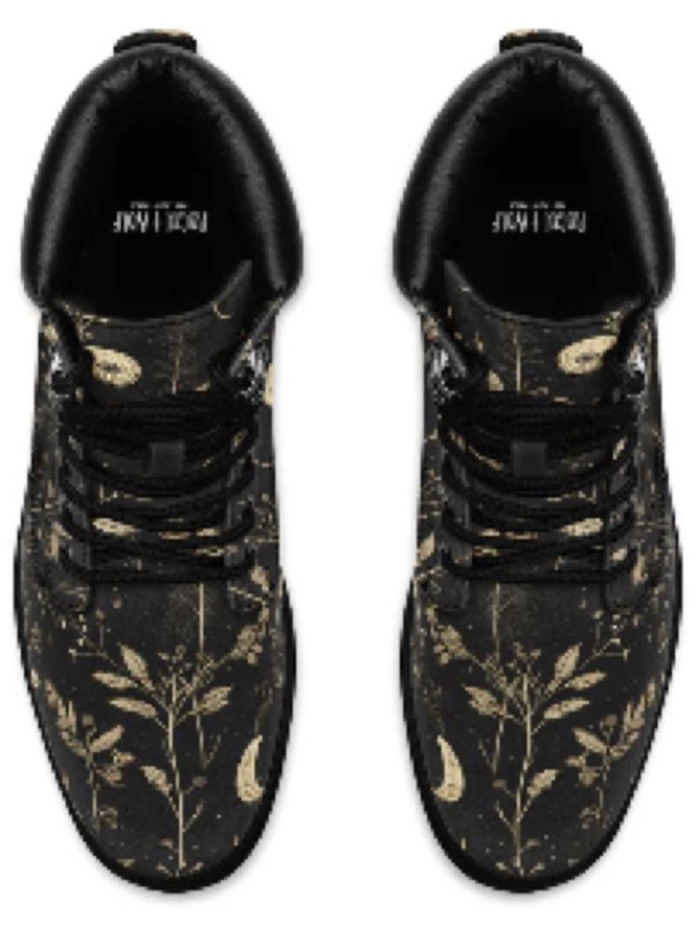 Rogue + Wolf Twilight Garden Classic Boots Black Floral Lace-Up Ankle Boots 9 - Picture 3 of 8